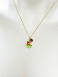 Gold Red Tulip Necklace, Tulip Charm, Gardening Gifts, Personized Birthday Gifts, N5303D