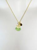 Gold Yellow Tulip Necklace, Tulip Charm, Gardening Gifts, Personized Birthday Gifts, N5303E