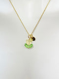 Gold Yellow Tulip Necklace, Tulip Charm, Gardening Gifts, Personized Birthday Gifts, N5303E