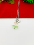 Silver Tulip Necklace, Tulip Charm, Gardening Gifts, Personized Birthday Gifts, N5303G