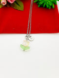 Silver Tulip Necklace, Tulip Charm, Gardening Gifts, Personized Birthday Gifts, N5303G