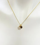 Gold Japanese Cherry Blossom Necklace, Tiny Sakura Flower, Personized Customized Initial Necklace, N5305