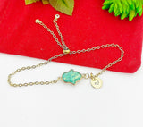 Gold Hamsa Hand Bracelet, Personized Customized Initial Bolo Bracelet, N5306