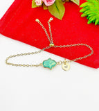 Gold Hamsa Hand Bracelet, Personized Customized Initial Bolo Bracelet, N5306