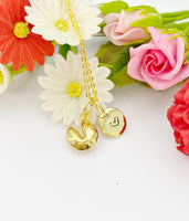 Gold Fortune Cookies Charm Necklace Personalized Customized Gifts, N2936A