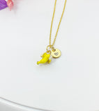 Gold Banana Charm Necklace Fruits Foodie Jewelry Gift, Birthday Gifts, Personalized Customized Gifts, N5264