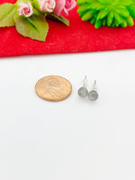 Silver Moonstone Dainty Stud Earrings 925 Sterling Silver Pin, Gifts for Girls, N5313C