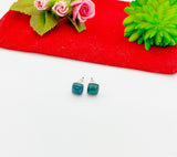 Silver Apatite Dainty Stud Earrings Natural Apatite, Gemstone Jewelry, Gifts for Girls, N5313E