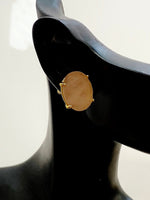 Gold Rose Quartz Stud Earrings Natural Rose Quartz, Gemstone Jewelry, Gifts for Mom, N5317