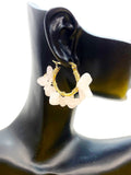 Gold Natural Rose Quartz Wire Wrap Hoop Earrings Gemstone Jewelry, Gifts for Girlfriends, N5321B