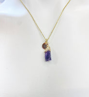 Gold Natural Amethyst Necklace Birth Month Gemstone Jewelry, Personalized Customized Gifts, N5329