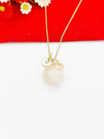 Gold Natural Quartz Necklace Birth Month Gemstone Jewelry, Personalized Customized Gifts, N5331A