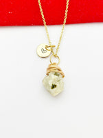 Gold Natural Quartz Necklace Birth Month Gemstone Jewelry, Personalized Customized Gifts, N5331C