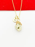 Gold Natural Quartz Necklace Birth Month Gemstone Jewelry, Personalized Customized Gifts, N5331C