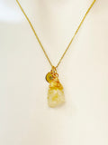 Gold Natural Quartz Necklace Birth Month Gemstone Jewelry, Personalized Customized Gifts, N5331D