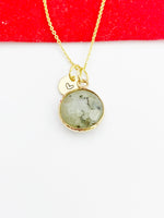 Gold Natural Labradorite Pendants Necklace Birth Gemstone Jewelry Gifts, Personalized Customized Gifts, N5333