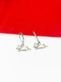 Silver Cute Cat Charm Earrings Pet Lover Jewelry Gifts, N976A
