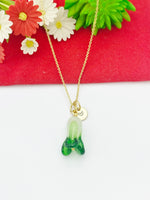 Gold Green Cabbage Vegi Necklace Handmade Lampwork Cabbage Vegetable, Personalized Customized Gifts, N5312A