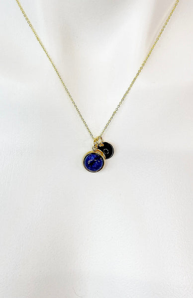 Gold Lapis lazuli Pendants Necklace Birth Month Gemstone Jewelry Gifts, Personalized Customized Gifts, N3384A