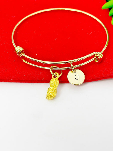 Gold Peanut Charm Bracelet Personalized Customized Gifts, N5126B