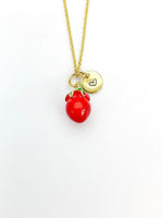 Gold Red Cherry Tomato Charm Necklace Foodie Gifts, Personalized Customized Gifts, N5275