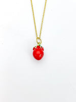 Gold Red Cherry Tomato Charm Necklace Foodie Gifts, Personalized Customized Gifts, N5275