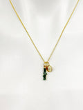 Gold Green Bamboo Stick Charm Necklace Good Luck Gifts, Personalized Customized Gifts, N5276