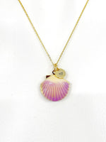 Gold Shell Locket Charm Necklace Mermaid Girl Gifts, Personalized Customized Gifts, N5277A