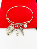 Silver Cardiologist Bracelet Anatomy Heart Caduceus, Medical School Student Gifts, Personalized Customized Gifts, N5283A