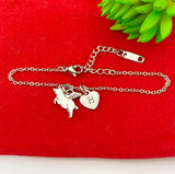 Silver Pig with Wings Charm Bracelet Personalized Customized Gifts, N1743A