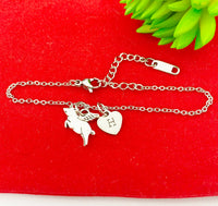 Silver Pig with Wings Charm Bracelet Personalized Customized Gifts, N1743A