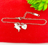 Silver Pig with Wings Charm Bracelet Personalized Customized Gifts, N1743A