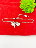 Silver Pig with Wings Charm Bracelet Personalized Customized Gifts, N1743A