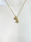 Gold Bee Charm Necklace, Personalized Initial Pendant