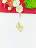 Gold Diamond Shape Charm Necklace Diamond Gifts, Personalized Customized Gifts, N5345