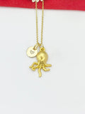 Gold Octopus Charm Necklace Octopus Jewelry Gifts, Personalized Customized Gifts, N5346