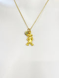 Gold Clown Charm Necklace Jester Fool Joker Jewelry Gifts, Personalized Customized Gifts, N5348