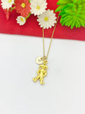 Gold Clown Charm Necklace Jester Fool Joker Jewelry Gifts, Personalized Customized Gifts, N5348