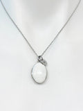 Silver Oval Small White Locket Charm Necklace Birthday Teen Girl Gifts, Personalized Customized Gifts, N5279I