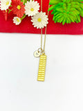 Gold Piano Keyboard Charm Necklace Musical Instrument Jewelry Gifts, Personalized Customized Gifts, N5350