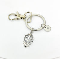 Silver Hockey Keychain Hockey Goalie Gifts, Personalized Customized Jewelry Gifts, N156B