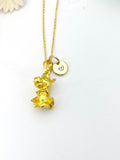 Gold Chinese Zodiac Signs Cute Ox Cow Charm Necklace Birthday Teen Girl Gifts, Personalized Customized Gifts, N5284
