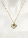 Gold Folding Fan Blossom Charm Necklace Birthday Teen Girl Gifts, Personalized Customized Gifts, N5291B