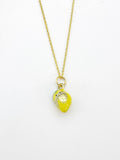 Gold Lemon with Ladybug Charm Necklace Birthday Teen Girl Gifts, Personalized Customized Gifts, N5293