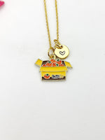 Gold Box of Orange Charm Necklace Birthday Teen Girl Gifts, Personalized Customized Gifts, N5295