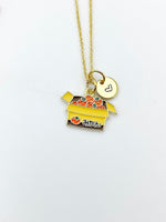 Gold Box of Orange Charm Necklace Birthday Teen Girl Gifts, Personalized Customized Gifts, N5295