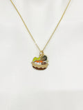 Gold Sukiyaki Japanese Hotpot Charm Necklace Birthday Teen Girl Gifts, Personalized Customized Gifts, N5297