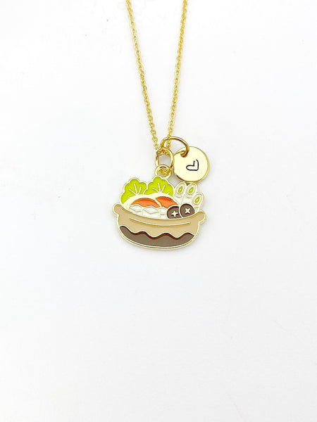 Gold Sukiyaki Japanese Hotpot Charm Necklace Birthday Teen Girl Gifts, Personalized Customized Gifts, N5297