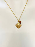 Gold Sun Face Charm Necklace Sun Jewelry Gifts, Personalized Customized Gifts, N112A