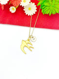 Gold Swallow Bird Charm Necklace Mother Jewelry Gifts, Personalized Customized Gifts, N785A